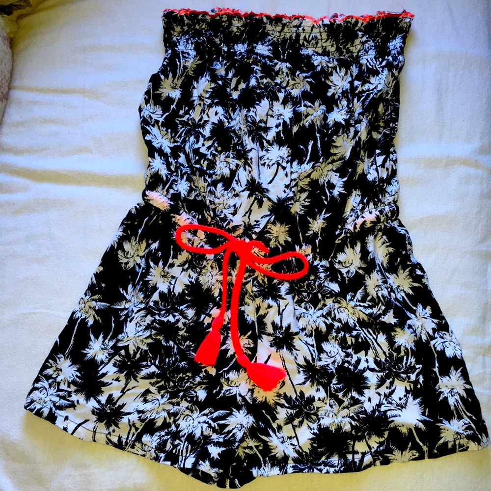 Bongo Small palm trees 1 piece tie waist tropical EUC